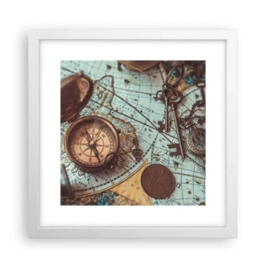 Poster în ramă albă - Pentru aventurierul din tine - 30x30 cm