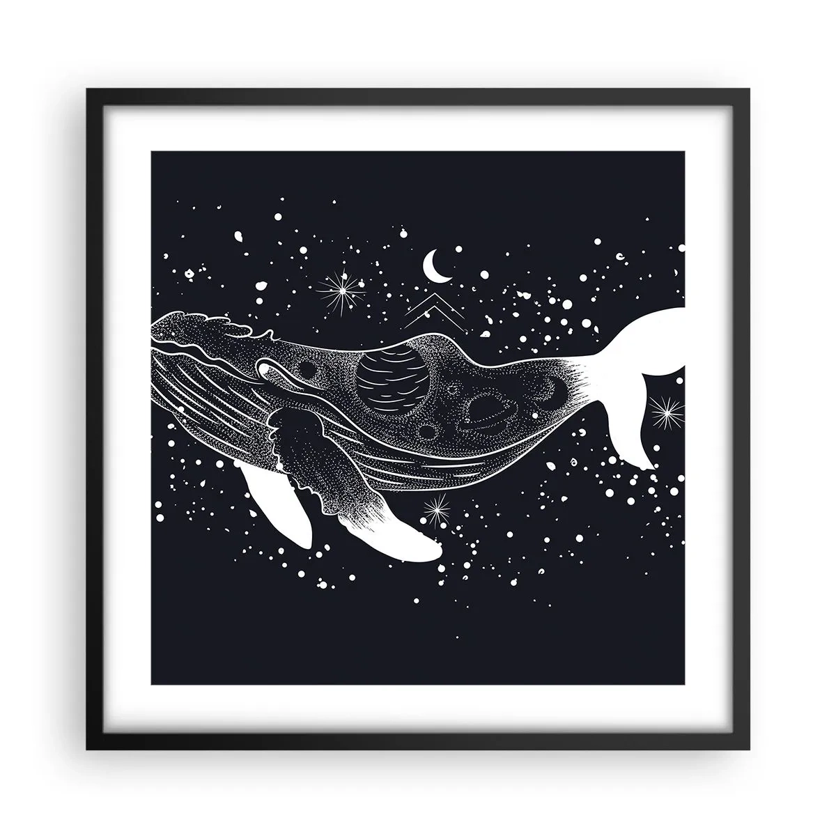 Poster în ramă neagră - În oceanul universului - 50x50 cm