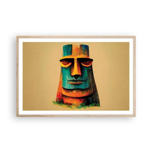 Poster în ramă de stejar deschis - Statuie, dar simpatică - 91x61 cm