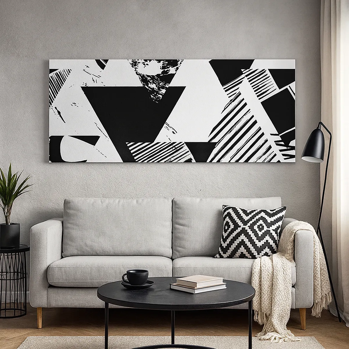 Tablou pe pânză - Ploaie de triunghiuri - 30x30 cm