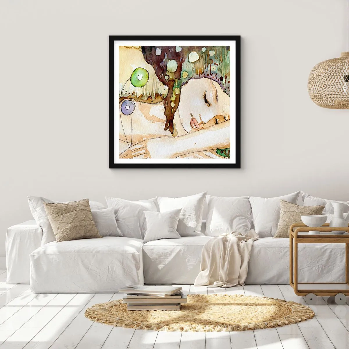 Poster în ramă neagră - Visul violet smarald - 60x60 cm