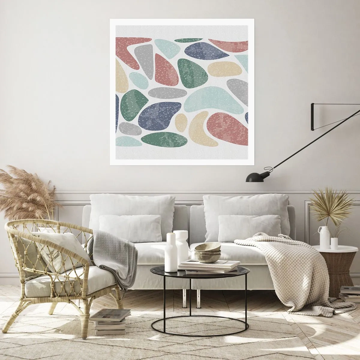Poster - Un mozaic de culori pudrate - 60x60 cm