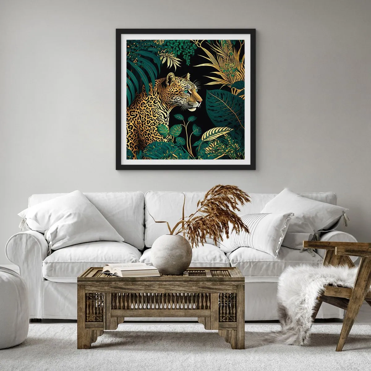 Poster în ramă neagră - Domnitorul junglei - 30x30 cm