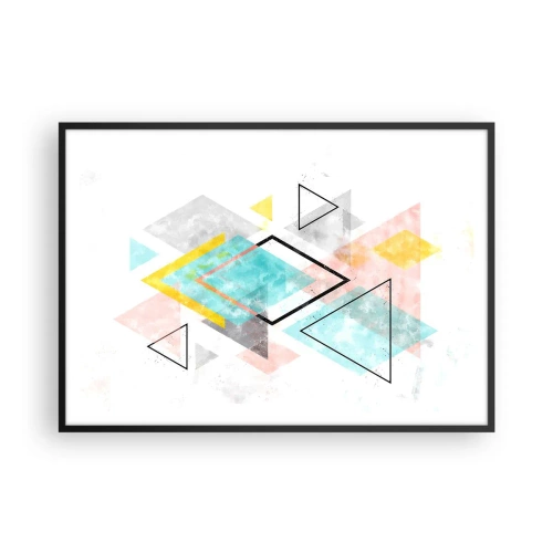 Poster în ramă neagră - Joc geometric - 100x70 cm