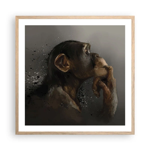 Poster în ramă de stejar deschis - Cu siguranță, gânditorul - 60x60 cm