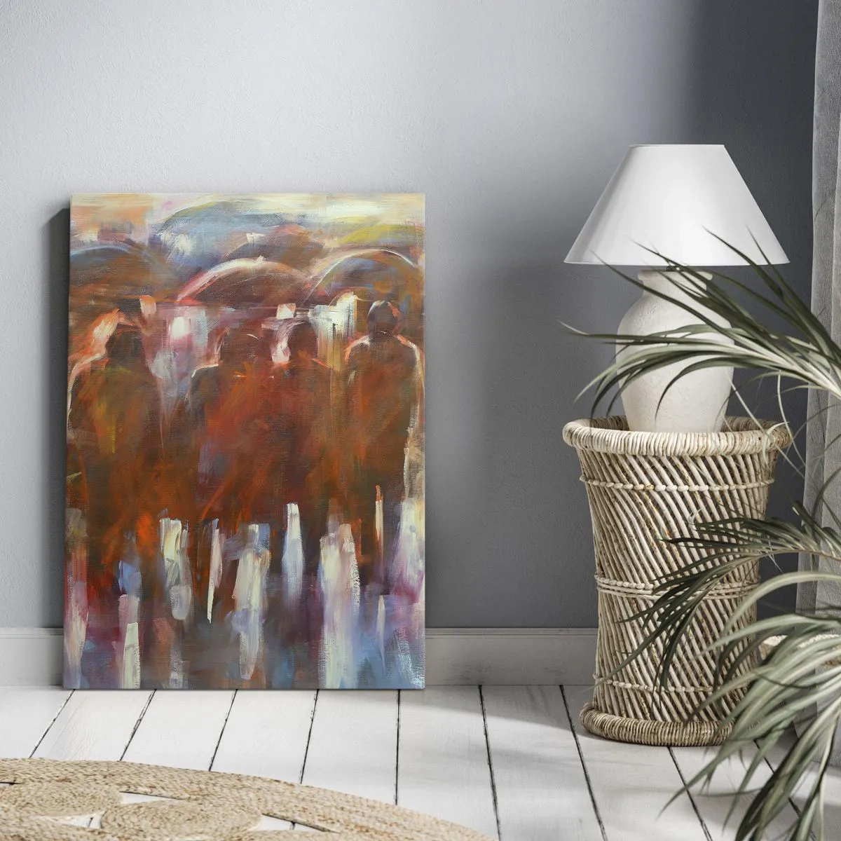 Tablou pe pânză - Egali în ploaie și ceață - 50x70 cm