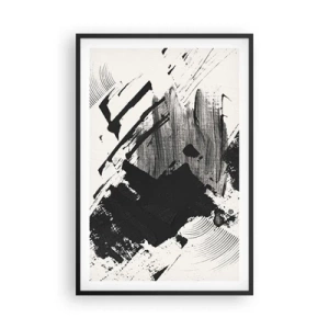 Poster în ramă neagră - Abstracție - expresie de negru - 61x91 cm