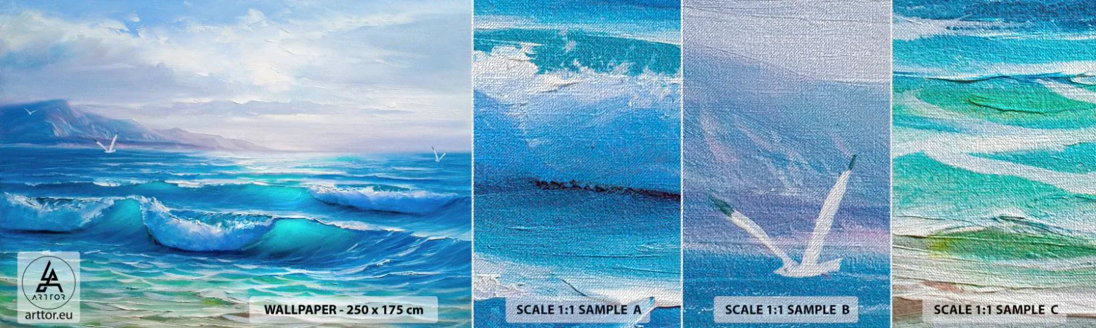 Mostră tapet Premium Canvas - Oferă alinare - Abstracția, Mare, Grafică - 100x30 cm