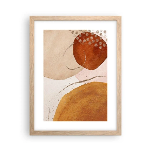 Poster în ramă de stejar deschis - Rotunjime și mișcare - 30x40 cm