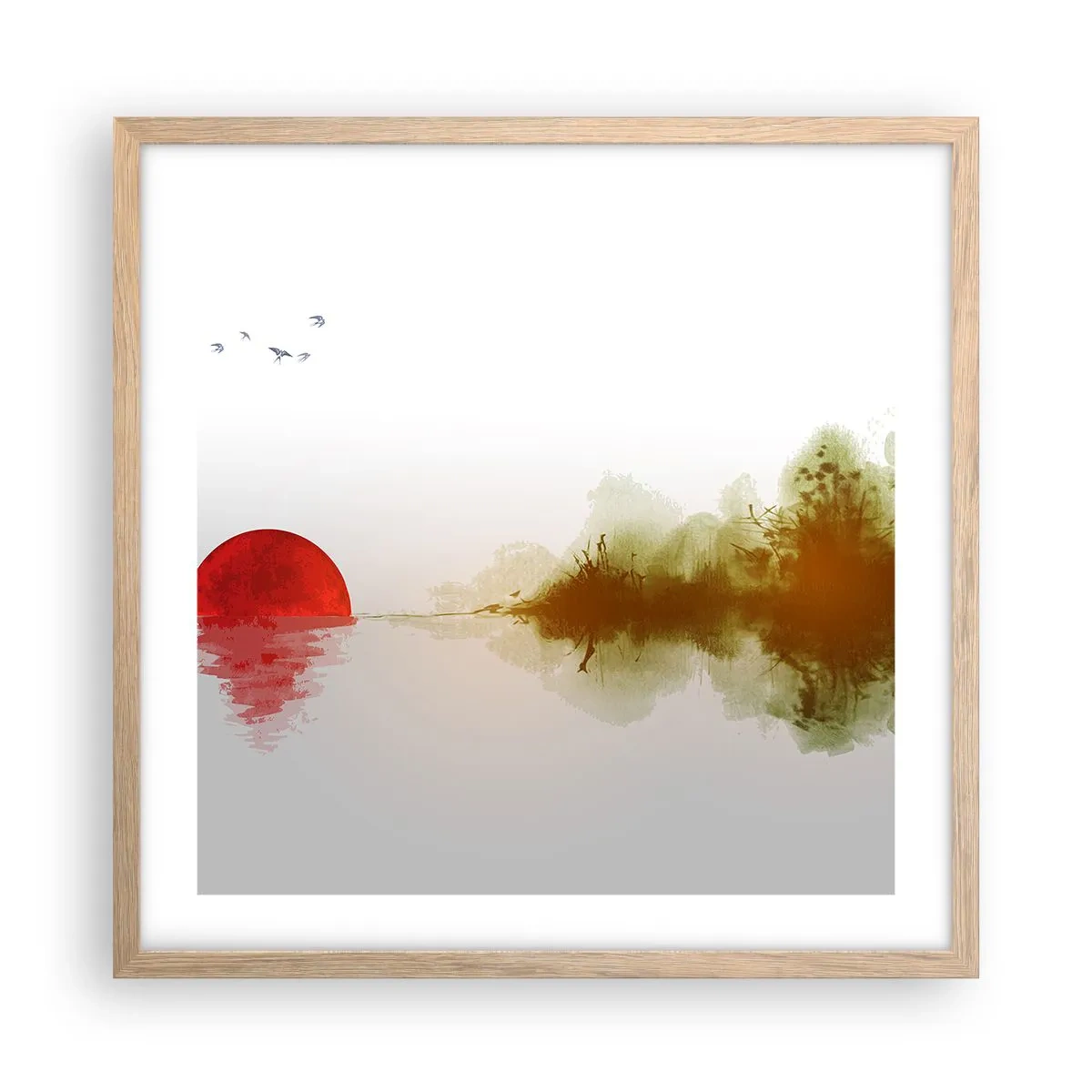 Poster în ramă de stejar deschis - Promisiune de liniște - 50x50 cm