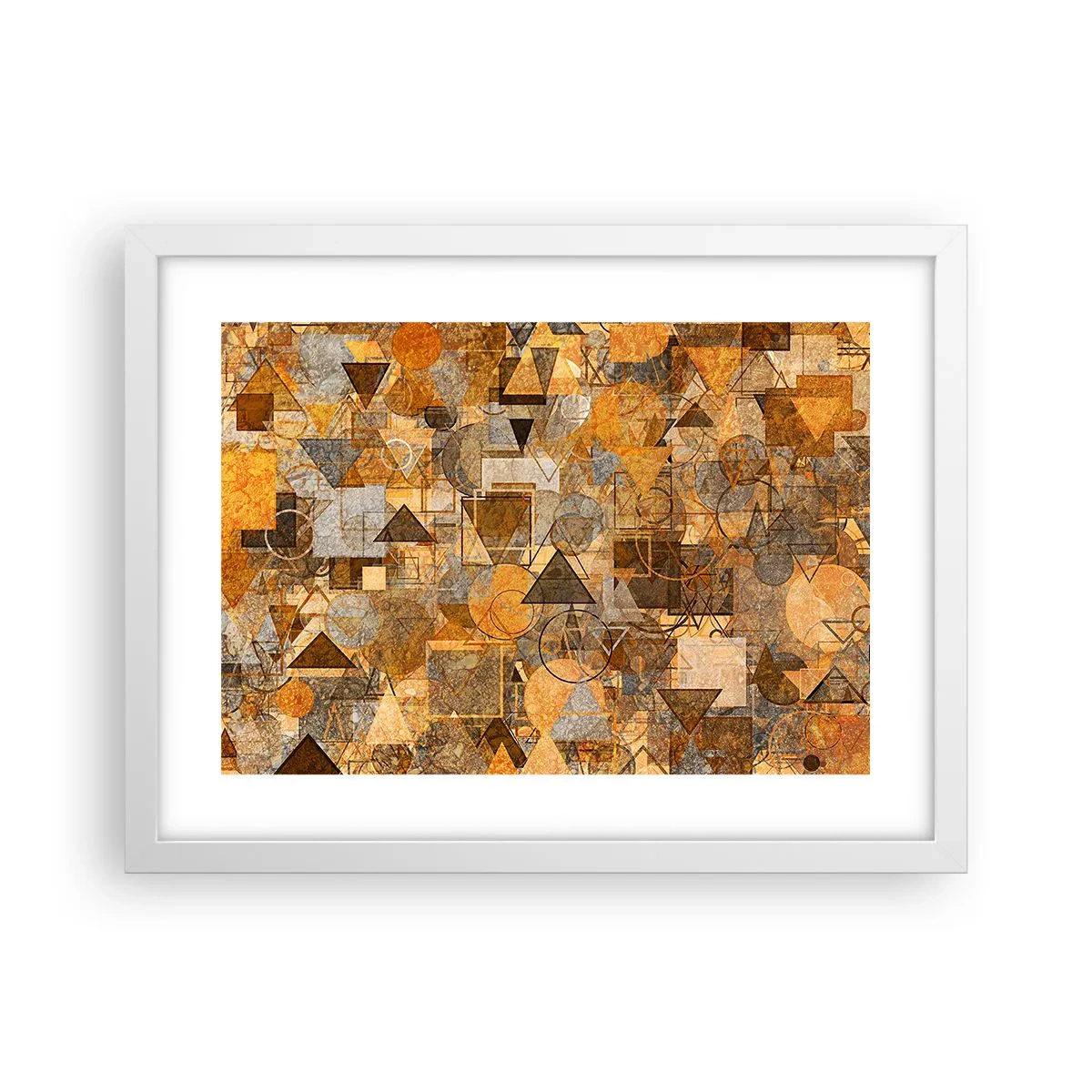 Poster în ramă albă - Lumea băgată în formă - 40x30 cm