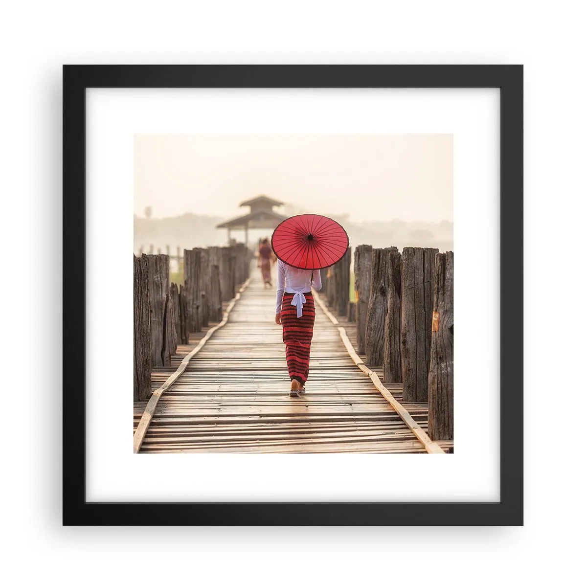 Poster în ramă neagră - Pe podul vechi - 30x30 cm