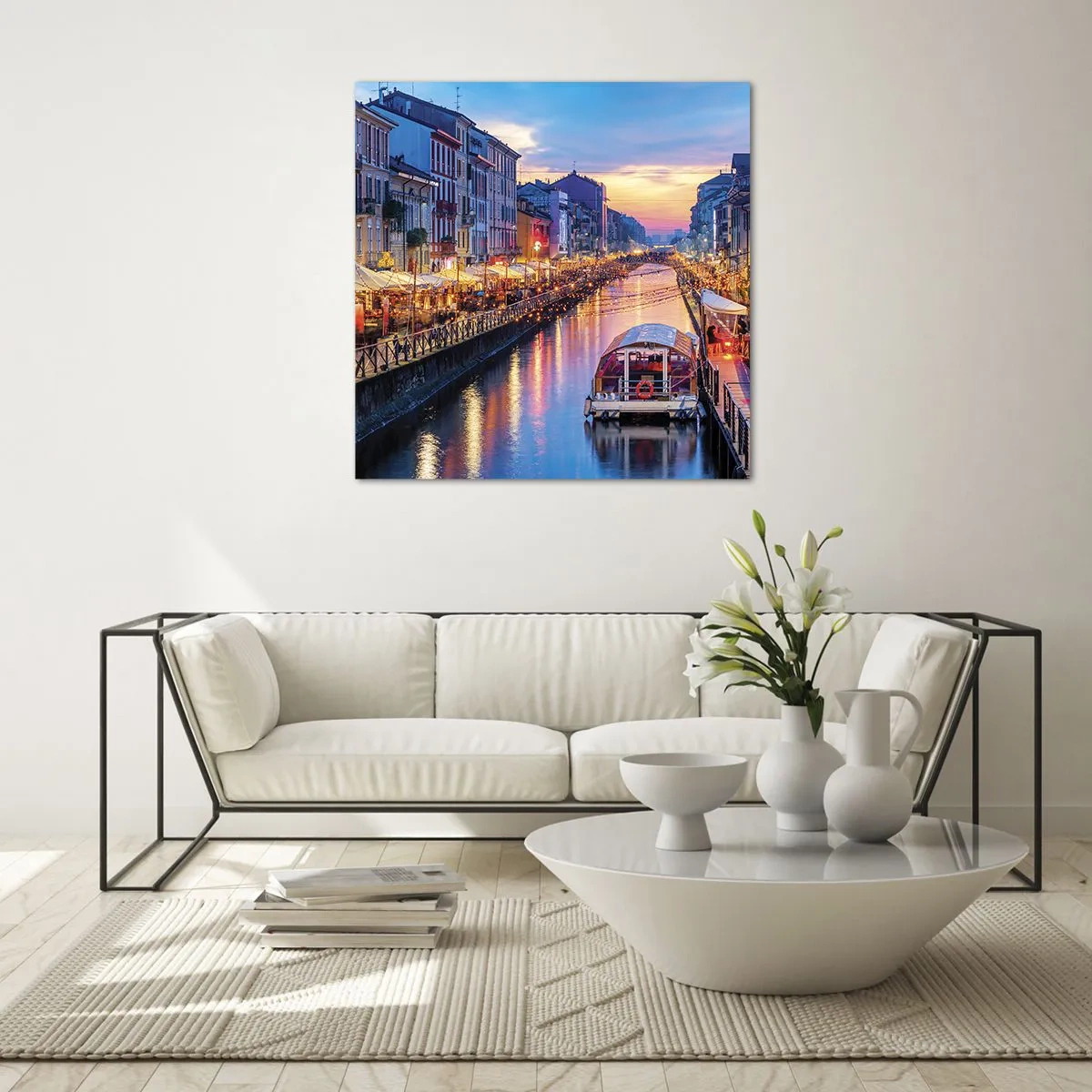 Tablou pe sticlă - O seară de lumină și distracție - 50x50 cm