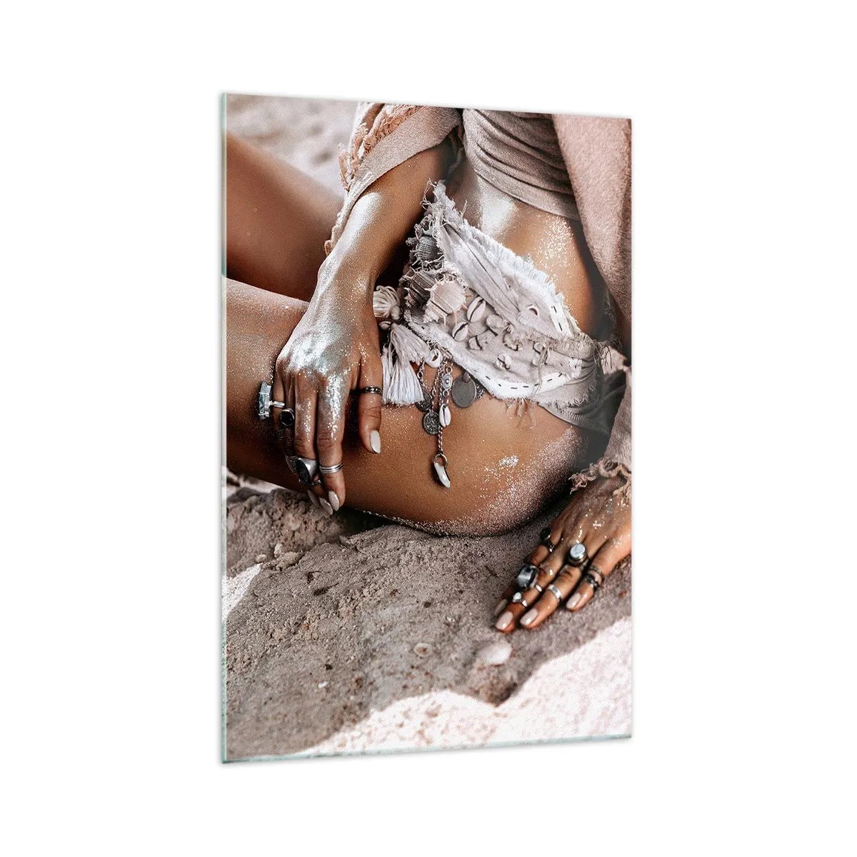 Tablou pe sticlă - Aruncată de valuri? - 70x100 cm