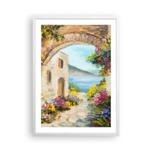 Poster în ramă albă - Farmecul peisajului de coastă - 50x70 cm