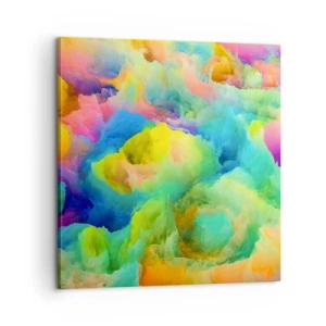 Tablou pe pânză - Puf multicolor - 60x60 cm