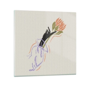 Tablou pe sticlă - Atingere surorială - 50x50 cm