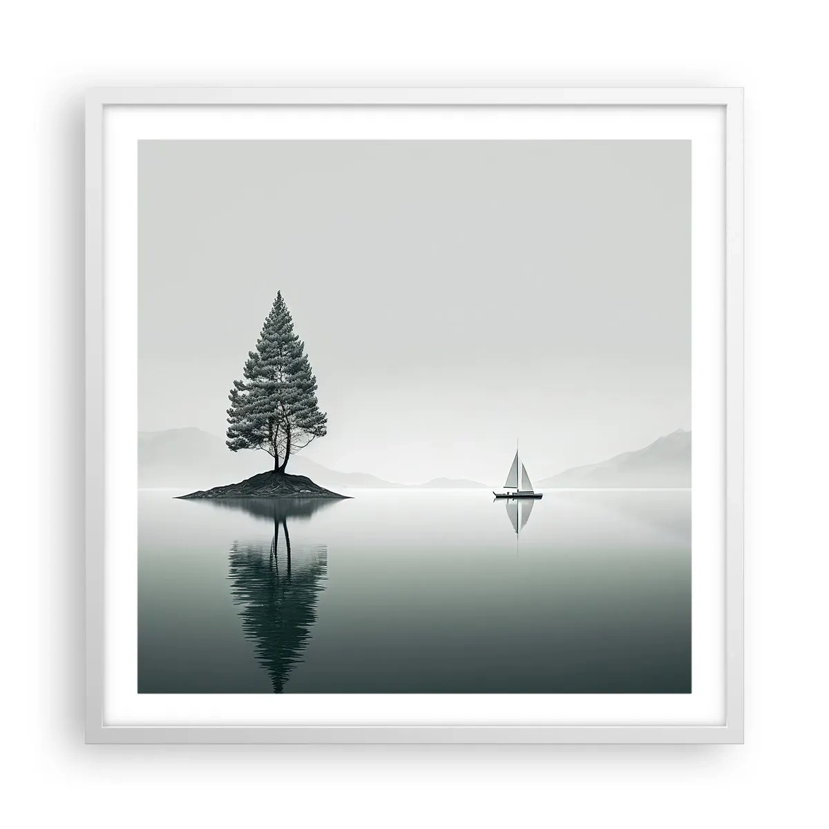 Poster în ramă albă - Visând cu ochii deschiși - 60x60 cm