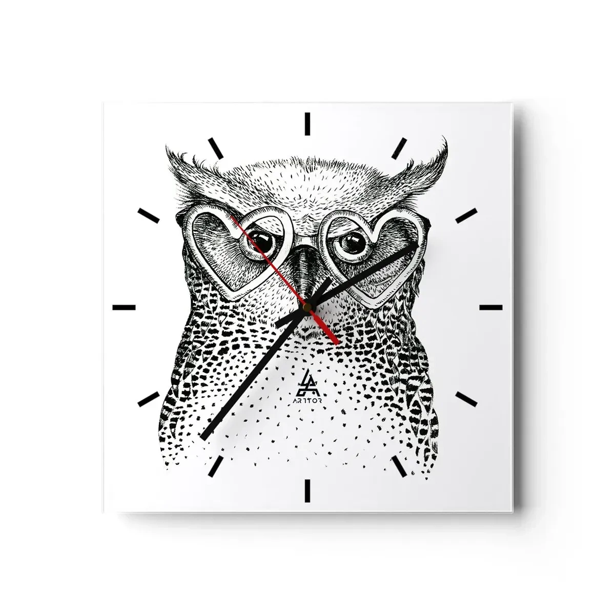 Ceas de perete - Ceas pe sticlă - Cu înțelepciune și dragoste - 30x30 cm