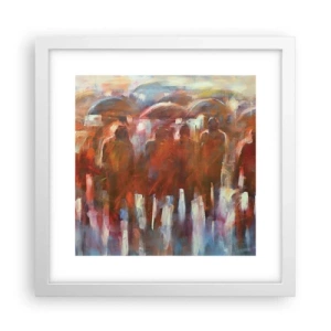 Poster în ramă albă - Egali în ploaie și ceață - 30x30 cm