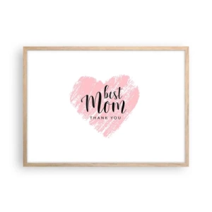 Poster în ramă de stejar deschis - Întotdeauna la momentul potrivit - 70x50 cm