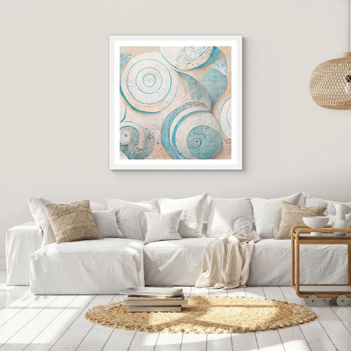 Poster în ramă albă - Ce ascunde cochilia? - 60x60 cm