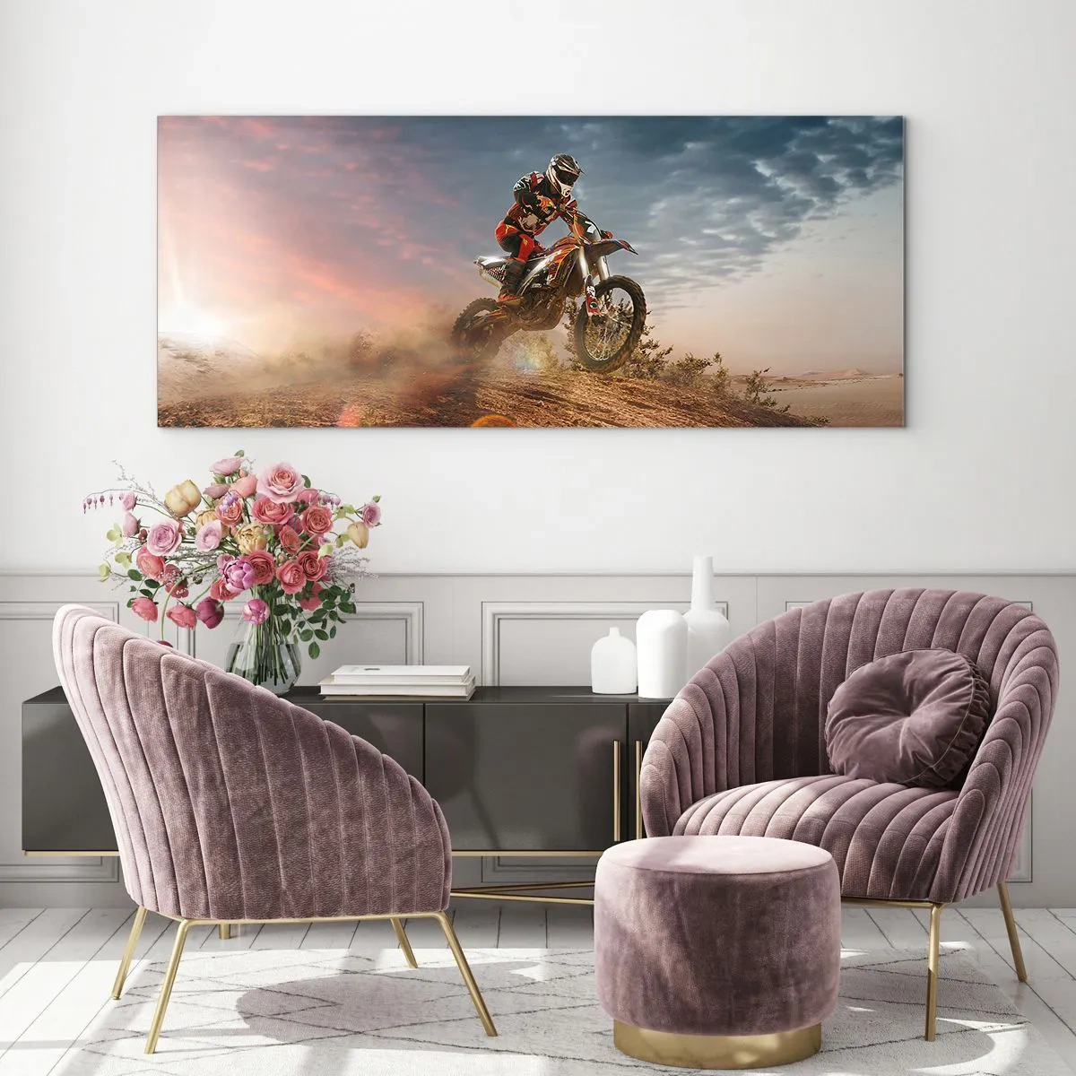 Tablou pe sticlă - Pentru victorie - 100x40 cm