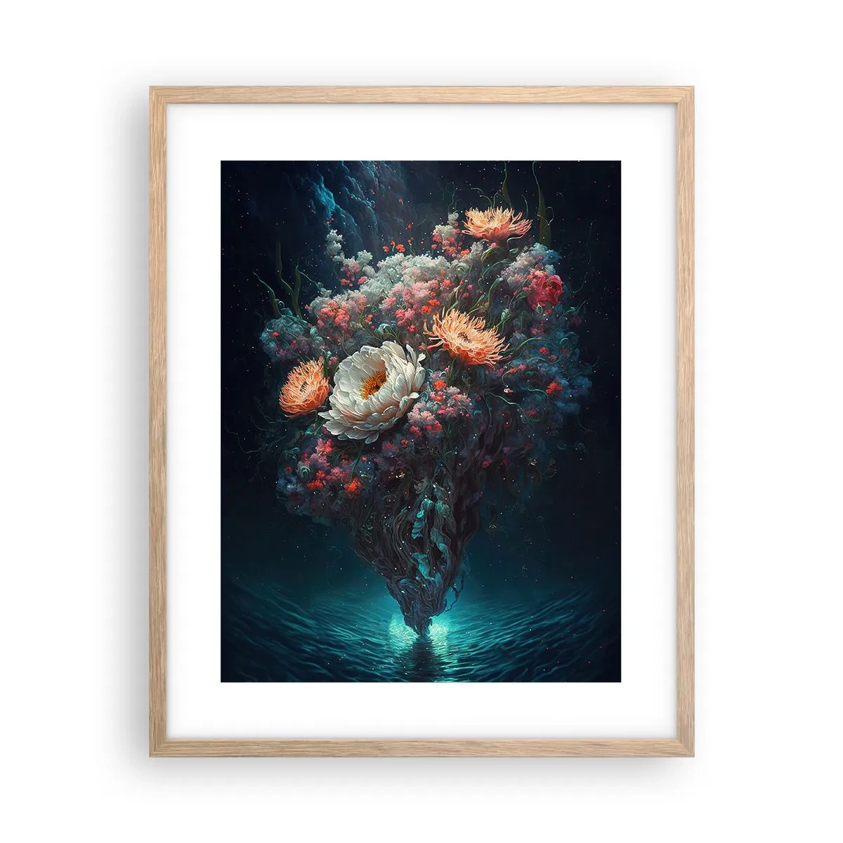 Poster în ramă de stejar deschis - Grădină ciudată - 40x50 cm