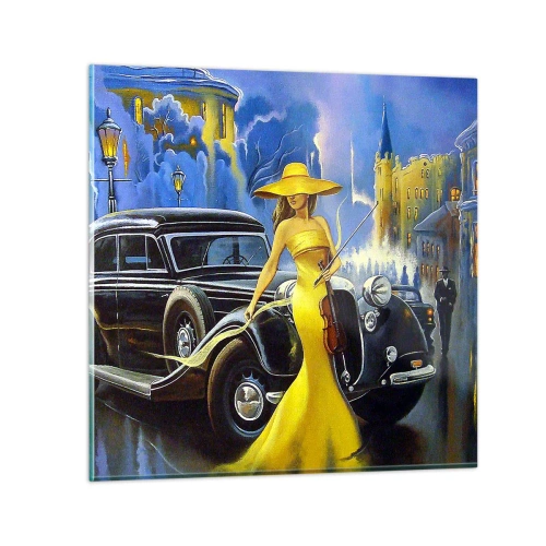 Tablou pe sticlă - Nocturne pentru vioară și dragoste - 30x30 cm