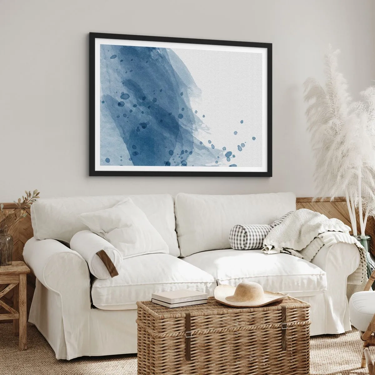 Poster în ramă neagră - Tul albastru - 91x61 cm