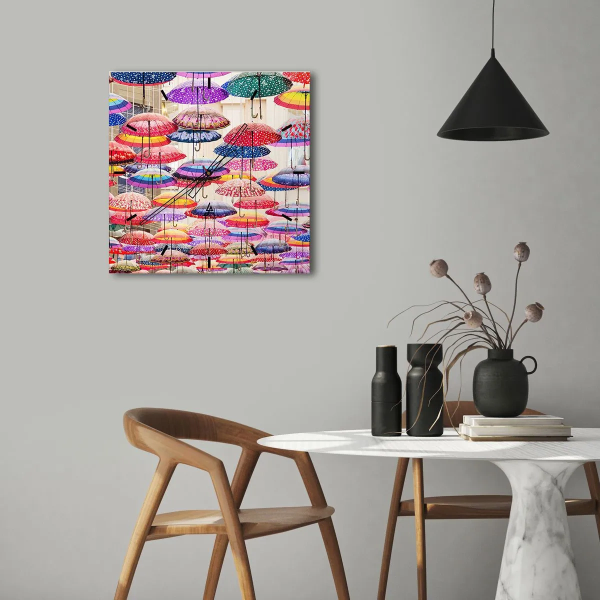 Ceas de perete - Ceas pe sticlă - Pajiște urbană - 30x30 cm