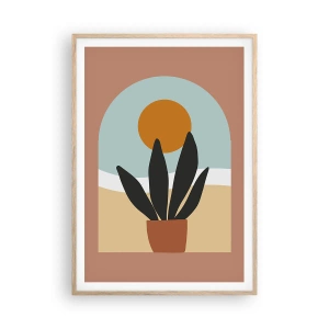 Poster în ramă de stejar deschis - Bucurii mici - 70x100 cm