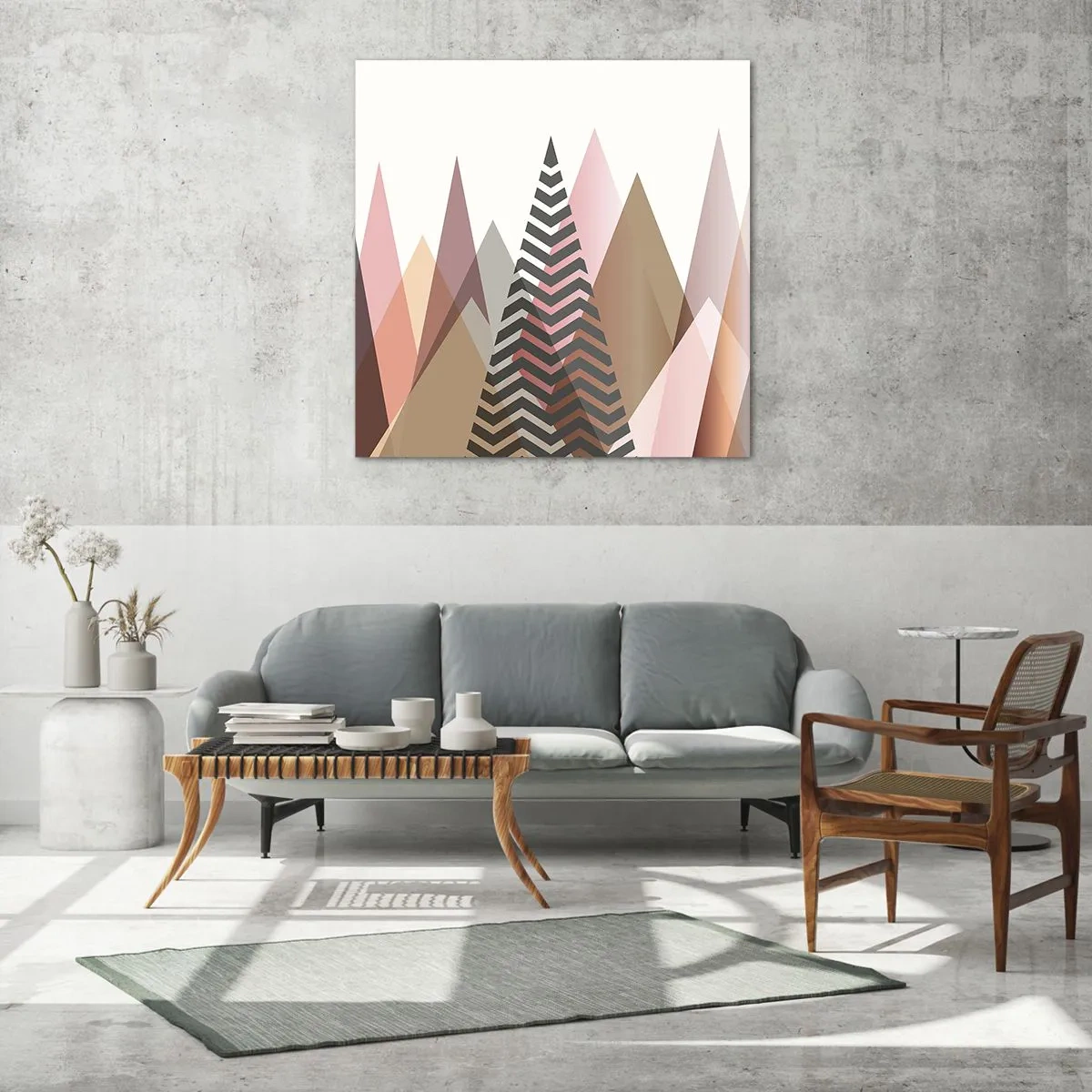 Tablou pe sticlă - Construcție piramidală - 70x70 cm