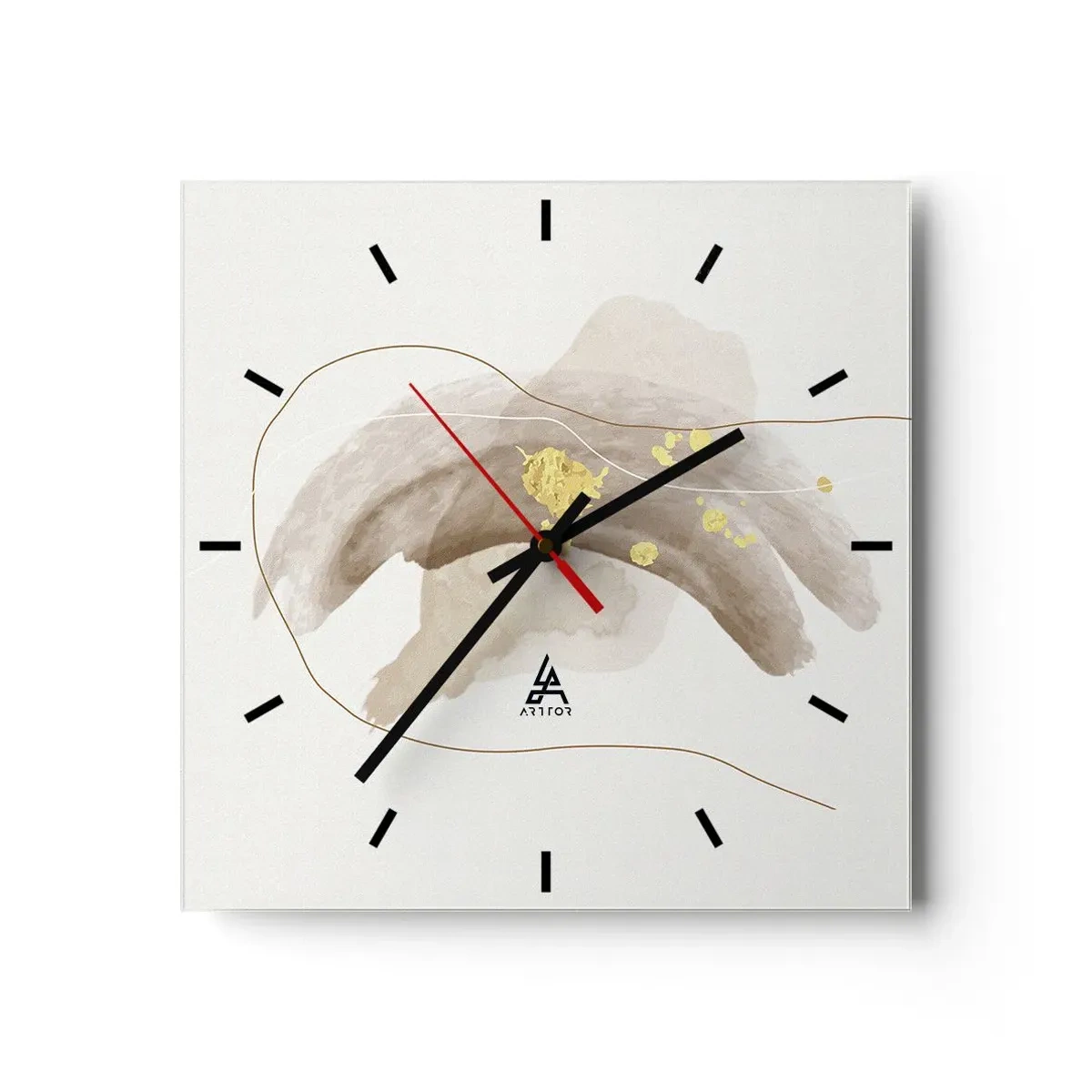Ceas de perete - Ceas pe sticlă - Întâlnite în spațiu - 30x30 cm