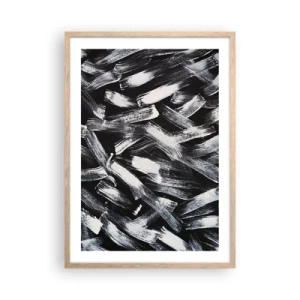 Poster în ramă de stejar deschis - Abstracție în spirit industrial - 50x70 cm