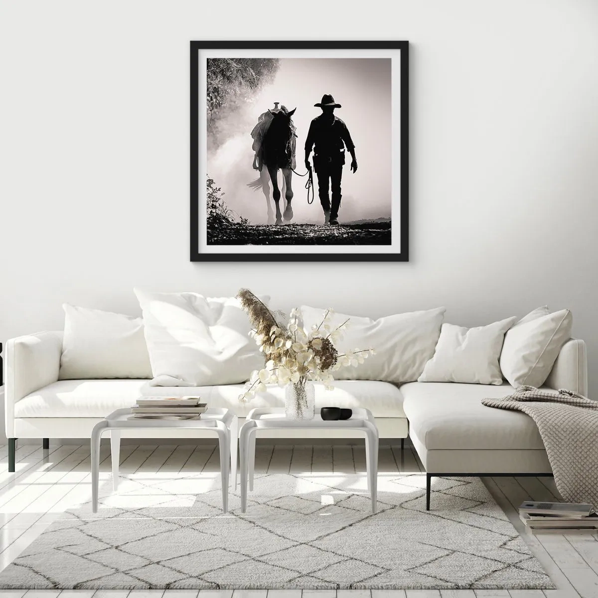 Poster în ramă neagră - Texas de dimineața - 60x60 cm