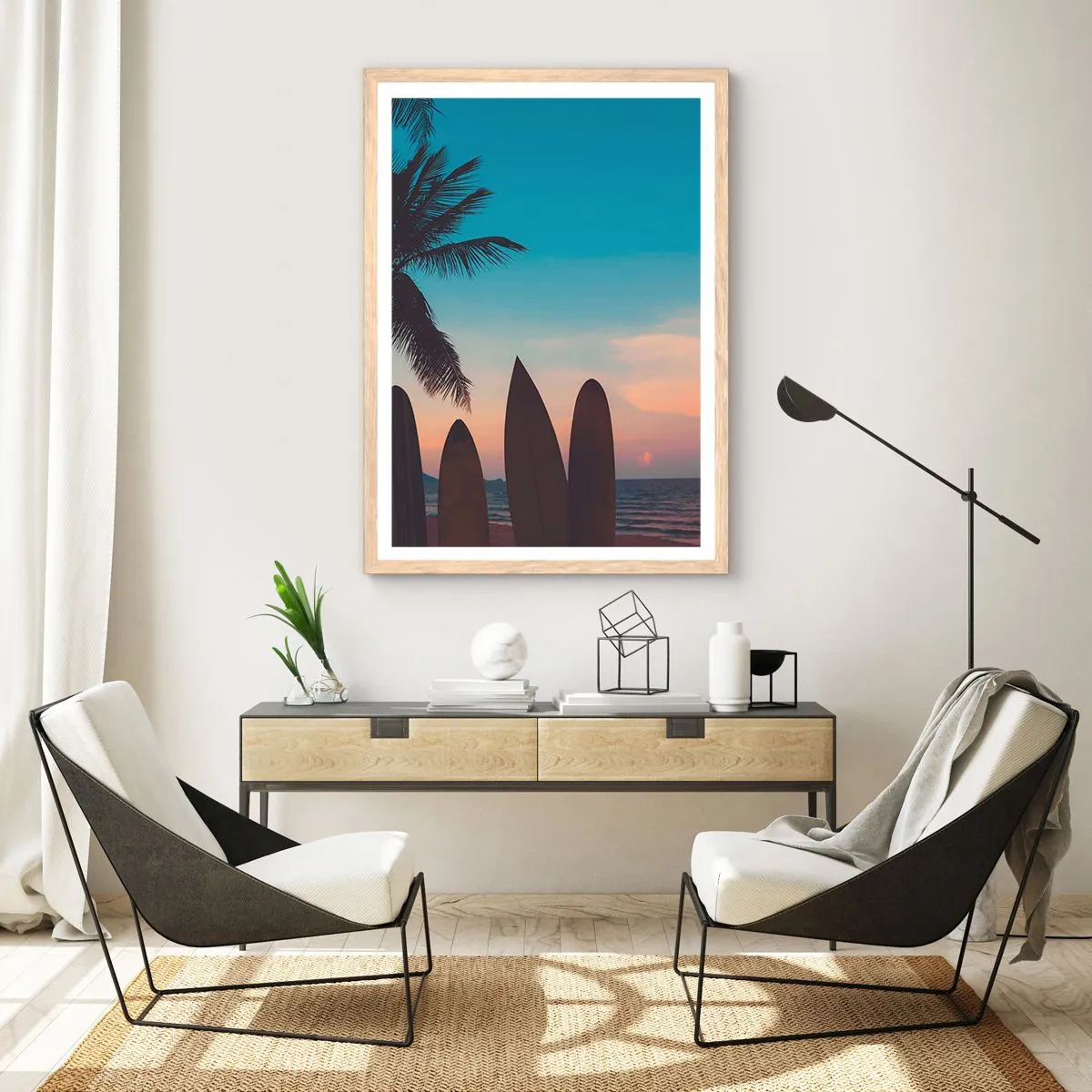 Poster în ramă de stejar deschis - Și mâine ne vom distra - 70x100 cm