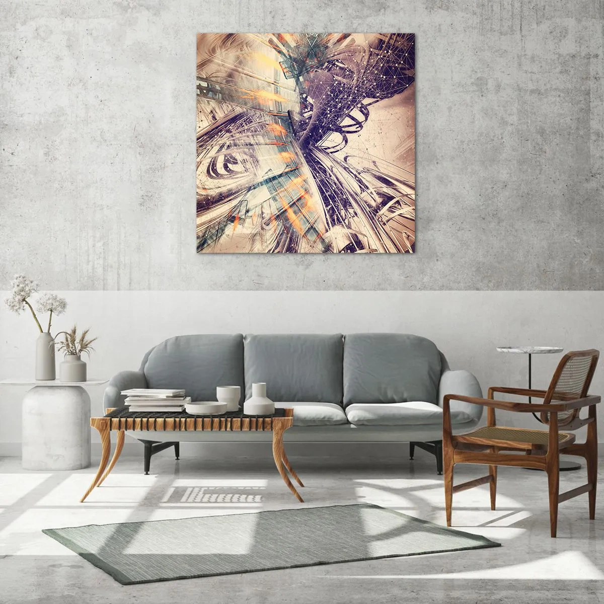 Tablou pe sticlă - În marea grabă - 50x50 cm