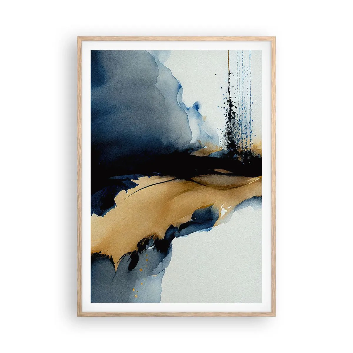 Poster în ramă de stejar deschis - În spatele cortinei - 70x100 cm