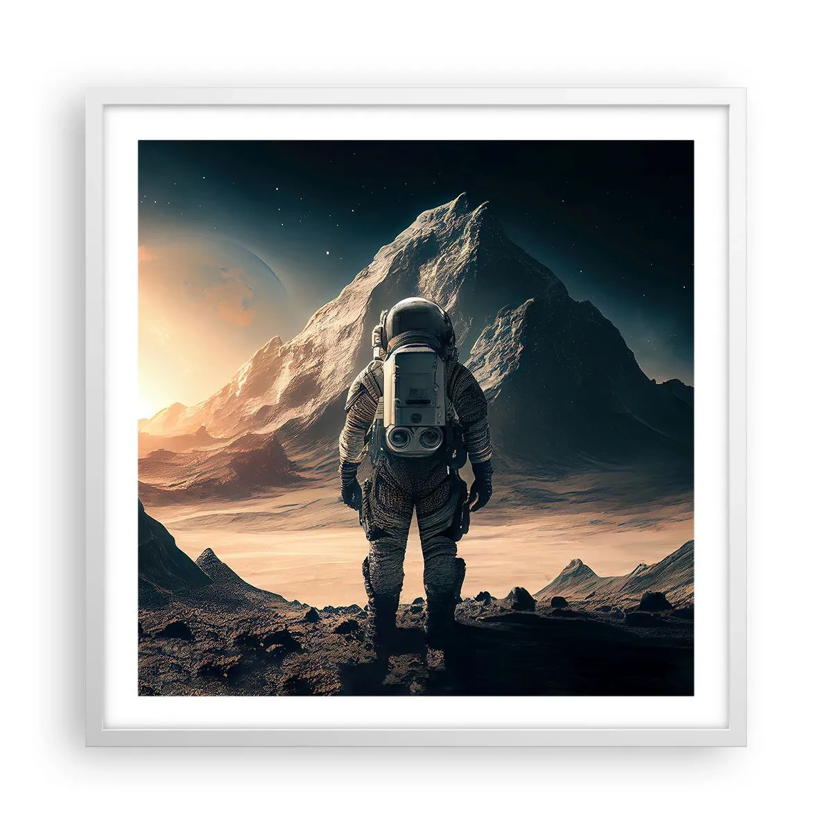 Poster în ramă albă - O nouă provocare - 60x60 cm