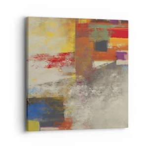 Tablou pe pânză - Geometria culorilor - 40x40 cm