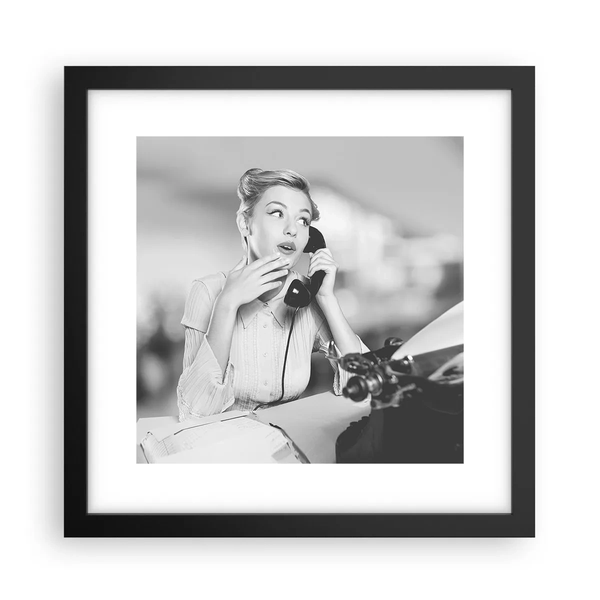 Poster în ramă neagră - Bună ziua, suntem în anii '50. - 30x30 cm