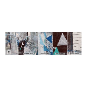 Mostră tapet Premium Canvas - Ordinea superioară a triunghiurilor - Abstracția, Bucată, Model modern - 100x30 cm