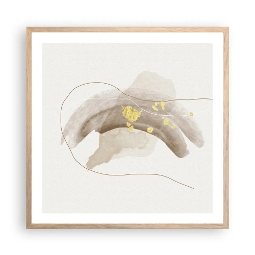 Poster în ramă de stejar deschis - Întâlnite în spațiu - 60x60 cm