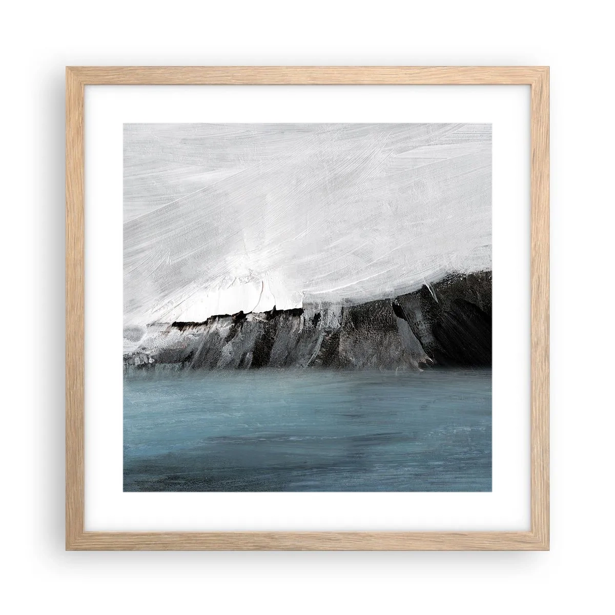 Poster în ramă de stejar deschis - Apă - pământ: lupta elementelor - 40x40 cm