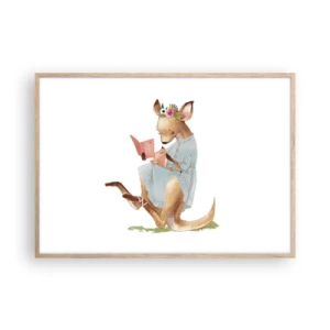 Poster în ramă de stejar deschis - Citește-mi, mamă - 100x70 cm