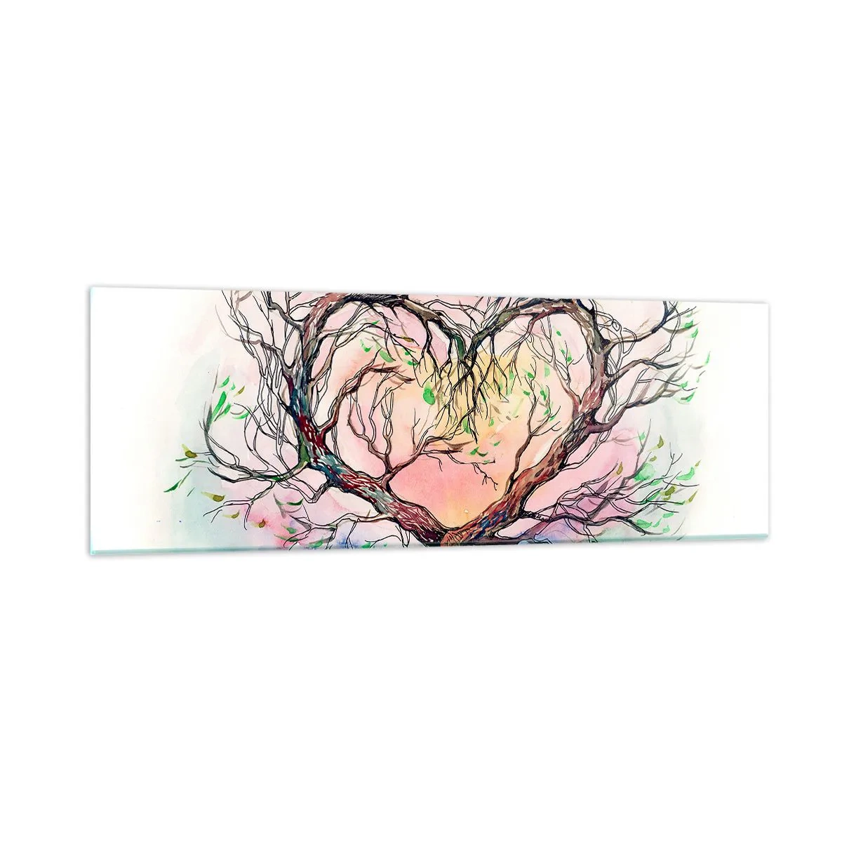 Tablou pe sticlă - Împreună împotriva vijeliei - 90x30 cm