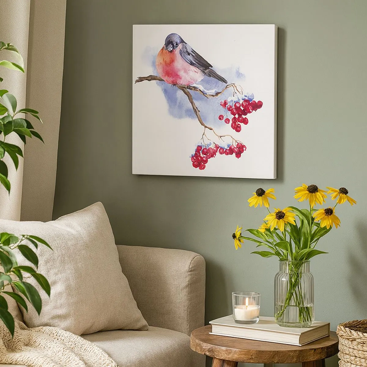 Tablou pe pânză - Iarna în culori - 30x30 cm