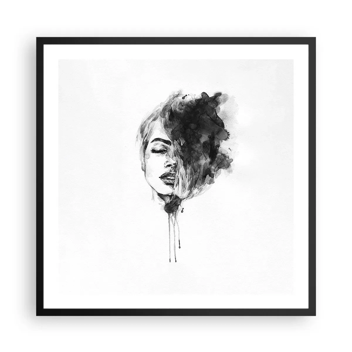 Poster în ramă neagră - La ce visează frumoasa - 60x60 cm