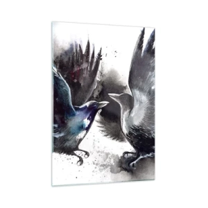 Tablou pe sticlă - Bătălia corbilor - 50x70 cm